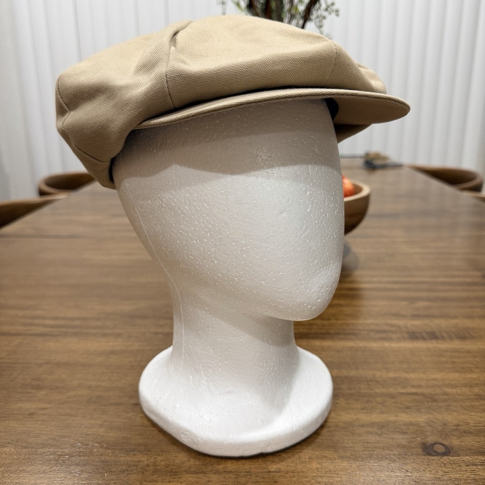 Hatterdashery Men's Beige Solid Newsboy Cap Cabbie Gatsby Hat size Large